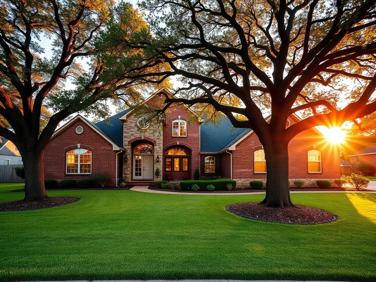 A Texas home at golden hour